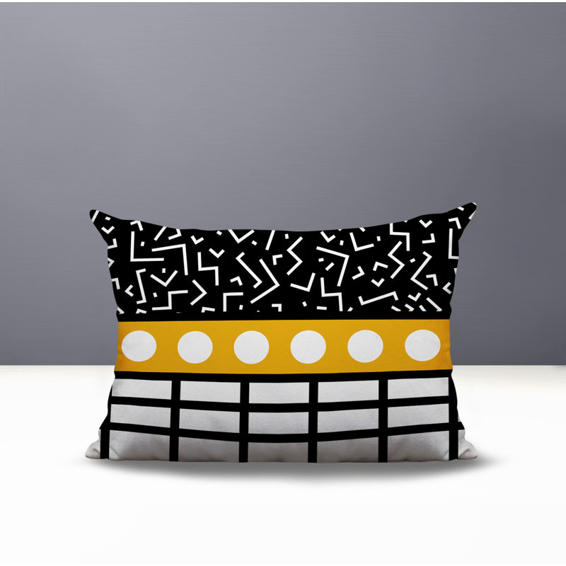 Oreiller rectangulaire réversible intérieur / extérieur Poptik, Rectangulaire H 14 po x l 20 po, Jaune