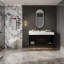 de salle de bain flottante de 3 pouces avec lavabo en céramique, 2 tiroirs, espaces de rangement et poignées modernes en métal