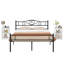Ensemble de chambre à coucher 3 pièces Kempst, cadre de lit en métal noir avec 2 tables de chevet à tablettes ouvertes, ensemble de lit plateforme en métal avec table d'appoint de 2, ensemble de mobilier de chambre pour petit espace pour appartement, chambre d'amis, chambre à coucher moderne-737466112-737466114