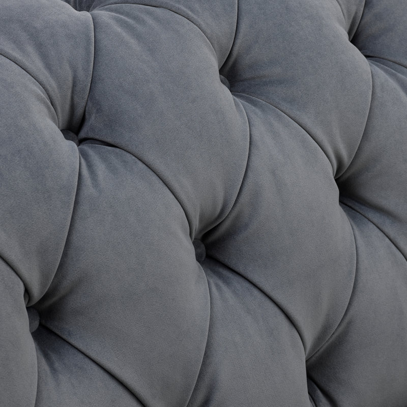 Aife 3.5 Seater with Pewter Velvet Fabric, Grey Oak feet & Pewter Studs