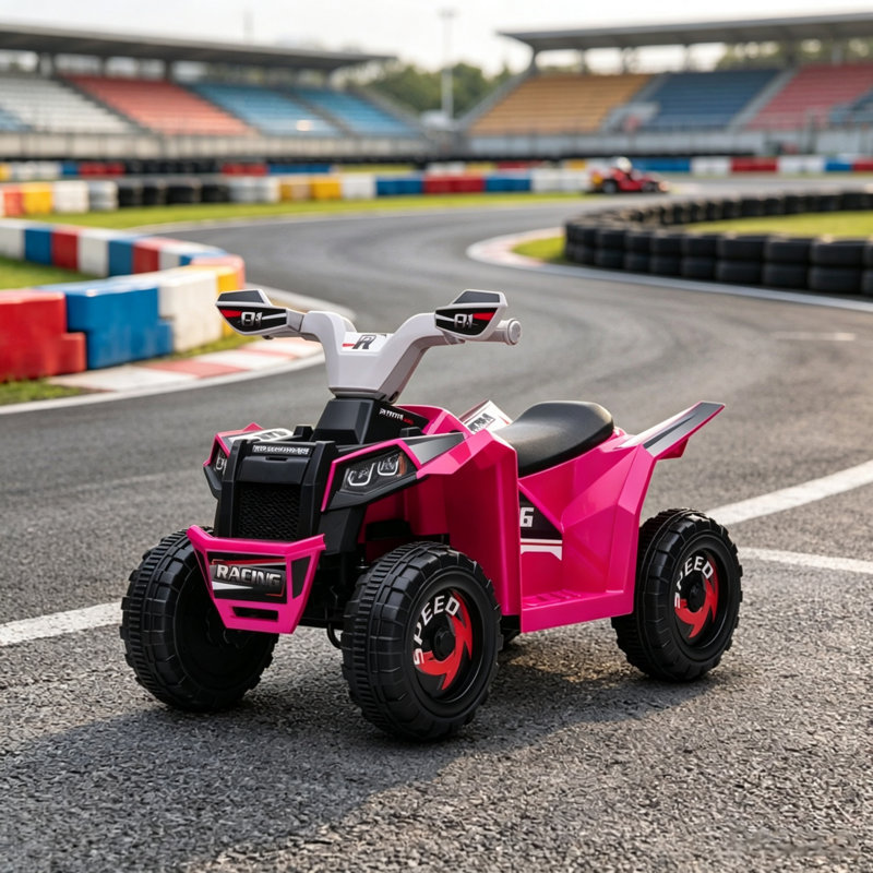 Quad électrique pour tout-petits avec pédale, vitesse maximale de 2,6 km/h, Pink