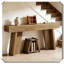 Table de style champêtre avec rangement polyvalent