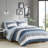 Stripe Comforter Set With Bed Sheets Blue/Grey