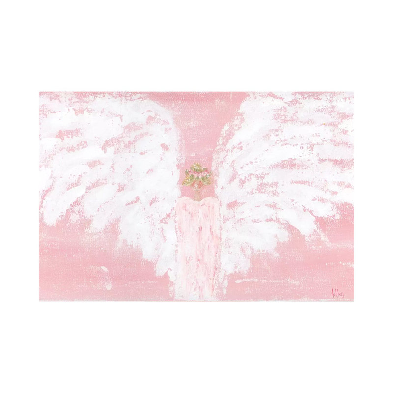 Rose Angel large par Ashley Bradley, reproduction d’art, H 26 po x l 40 po x P 1,5 po, Toile tendue, Pas de tapis