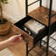 Cabinet/Enclosed Storage, Open Shelving, Floor Brown, Black