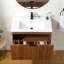 Meuble-lavabo mural simple 30 po avec comptoir en céramique brun-108602155