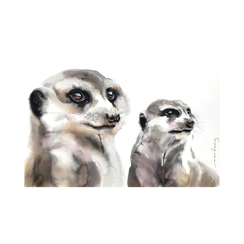 Meerkat Loyalty - Wrapped Canvas Painting, 20.32 cm H x 30.48 cm W