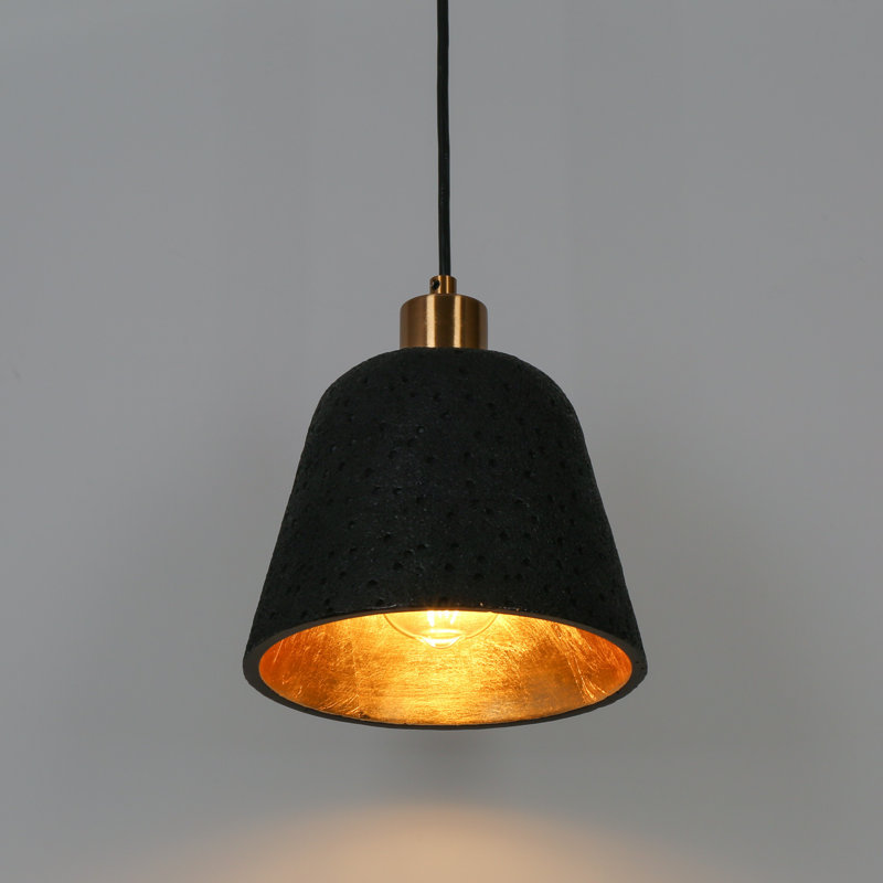 Luminaire suspendu industriel moderne 1 lumière noir