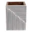 Organisateur de bureau décoratif à lignes striées pour la décoration intérieure - Mignon accessoire de rangement pour la chambre à coucher, la salle de bain et la cuisine - 4 po, noir