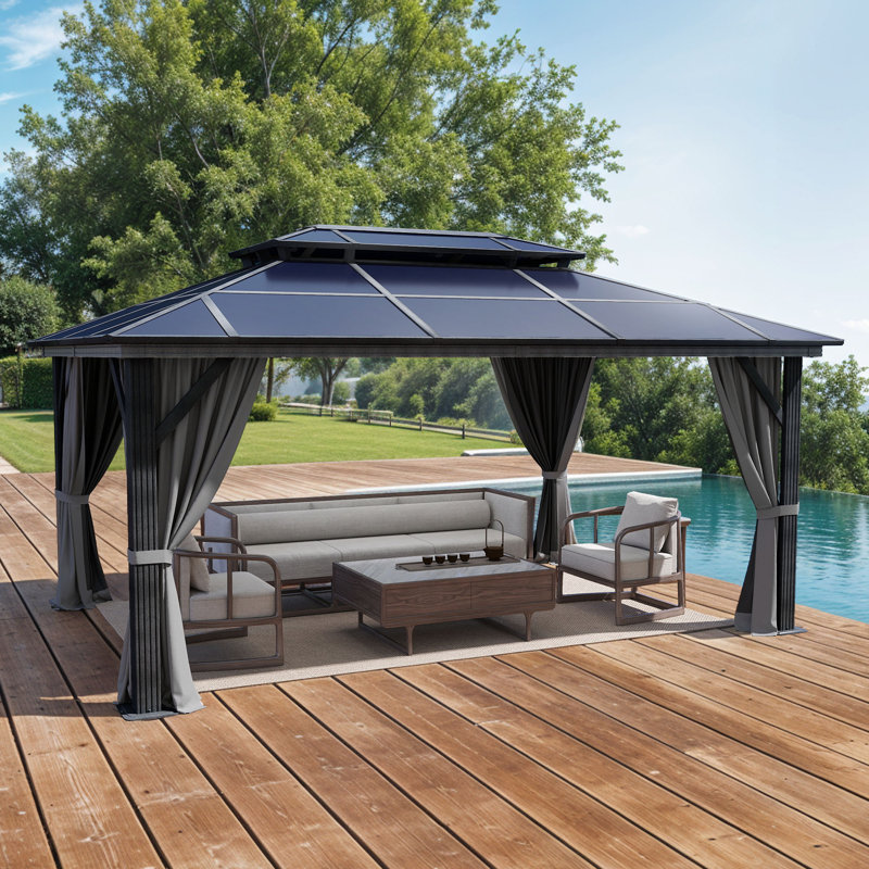 16 Ft. W X 12 Ft. D Aluminum Patio Gazebo, 16 Ft. W x 12 Ft. D