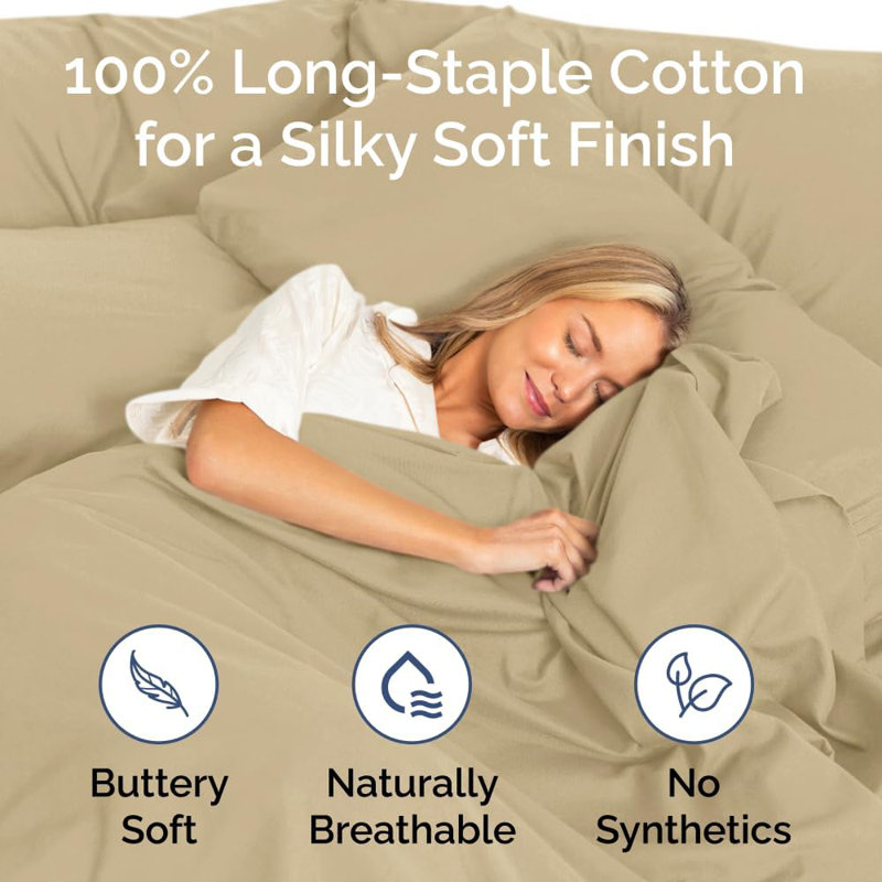 Ensemble de taies d'oreiller 100% coton, taies d'oreiller de luxe à densité de tissage 400 fils, doux et respirant, ensemble de 2