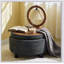 Repose-pieds de rangement rond de 25 pouces avec plateau, table basse moderne en tissu touffeté, rembourré avec plateau amovible pour le salon, la chambre à coucher-341801844