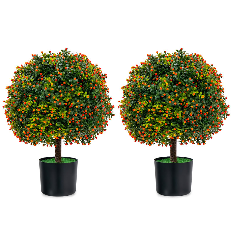 22'' Faux Boxwood Tree in Pot
