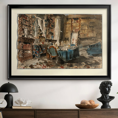 Intérieur d'une bibliothèque / Studio-Georges-Antoine Rochegrosse-Toile tendue avec châssis-1894