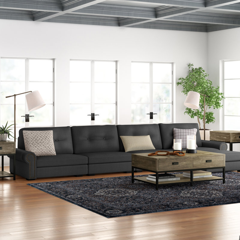 Mosely Upholstered L-Shaped Sectional, Charcoal Revolution®, Right Hand Facing