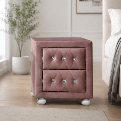 Pink 2-Drawer Nightstand