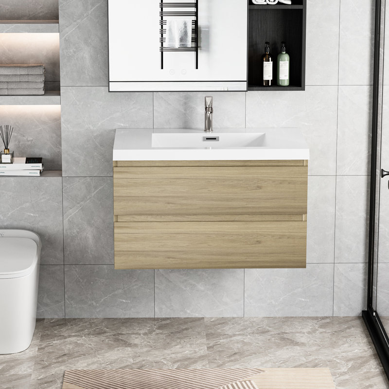 35.41 " W Free Standing Wall Mounted Single Double With Resin Top