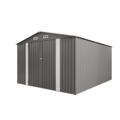 Havenwood Cottage-Style Storage Shed with Lockable Doors and Galvanized Steel Construction