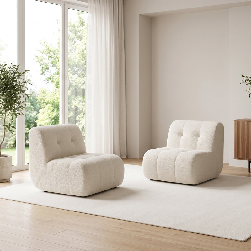 Chaise d'appoint rembourrée, Mousse blanche, 2