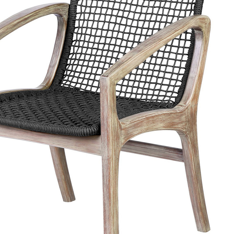 Chaise de patio Jean Eucalyptus, Gris foncé, Brun