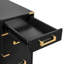 Bureau avec bordure en métal, 5 petits tiroirs, 2 tiroirs-classeurs pour configuration de bureau à très grand bord de 70 pouces, 7 rangements et ports cachés
