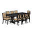 L'ensemble de table de cuisine 9 pièces se compose d'une table de salle à manger et de 8 chaises de salle à manger en cuir de polyuréthane beige avec dossier haut - fini noir sablé-1416169765-1436706360-1416169764