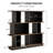Modern 43.4''H x 51''W Geometric Bookcase, Wooden Wide Room Divider Bookshelf with Storage, 3 Tier Open Decorative Display Shelf in Black Walnut