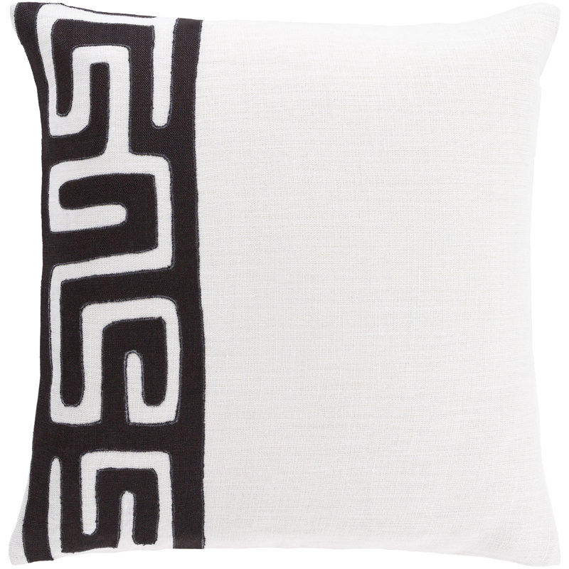 Alona Geometric Throw Pillow, Burnt Orange\Black, 18" H x 18" W x 0.25" D, Pillow Cover Only - No Insert