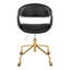 Chaise de travail en métal doré et similicuir noir-873416844