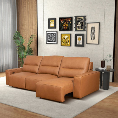 Canapé triple convertible Grant - Cuir cognac