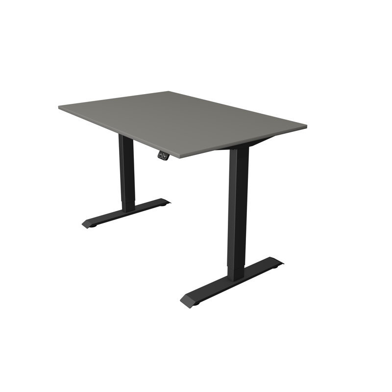 Adjustable Metal Base Standing Desk, Graphite, 123cm H x 120cm W x 80cm D, Black