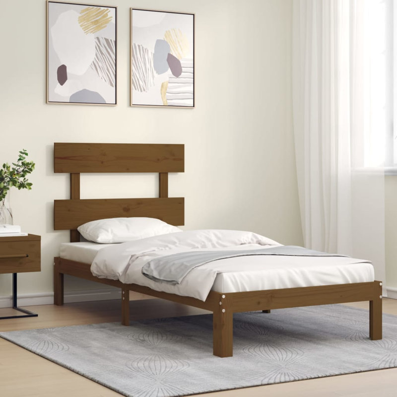 Bed Frame with Headboard, Natural, Small Single (2'6)