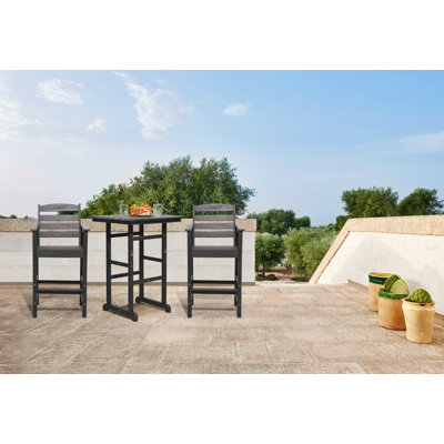 Dalson 3 Piece Seating Group Outdoor Bar Set by Winston Porter