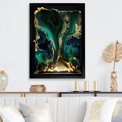 Abstract Geode Marble Green And Blue I - Abstract Marble Wall Art