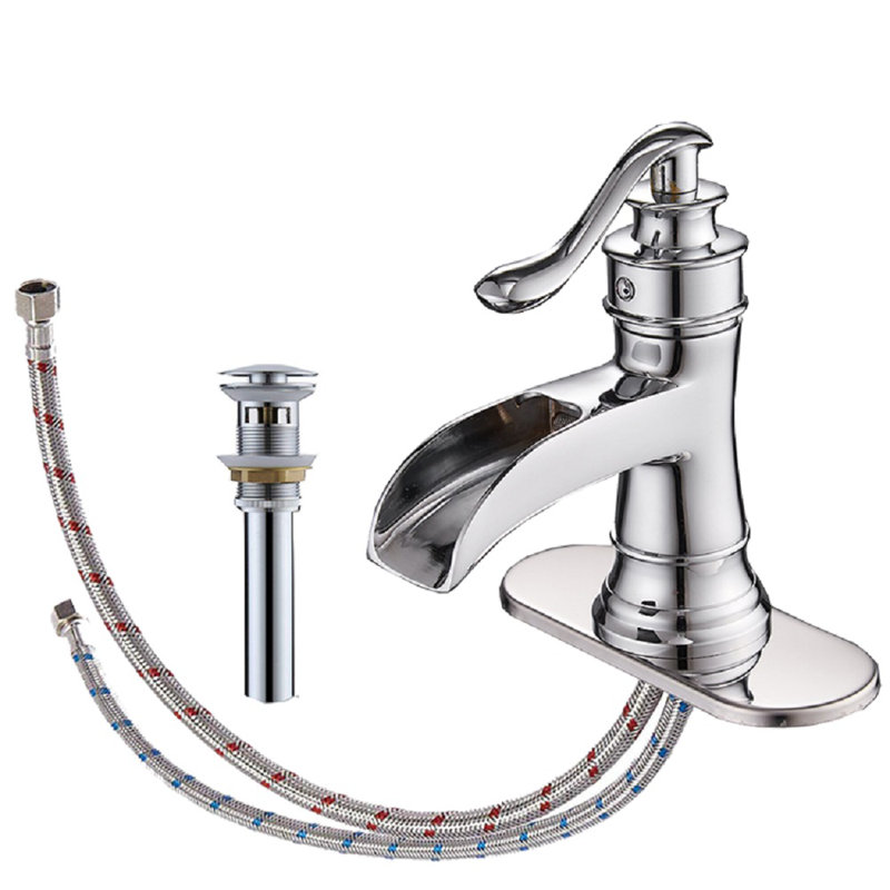 Single-handle Bathroom Faucet with Drain Assembly, Chrome