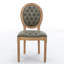 Chaise de salle à manger de style français avec garniture cloutée-414863258