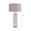 Julia Luxury Table Lamps for Living Room, 60cm Bedside Buffet Lamp with Glass Base and Linen Shade