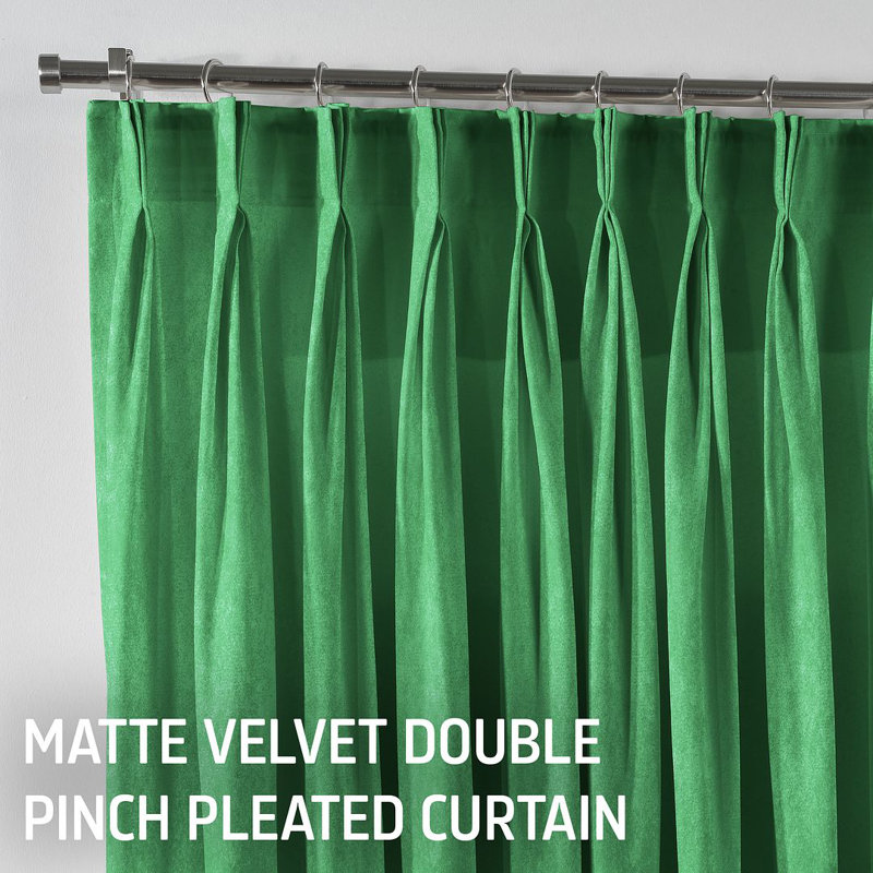 Room Darkening Single Curtain Panel, Emerald Green, 245 W x 295 D cm