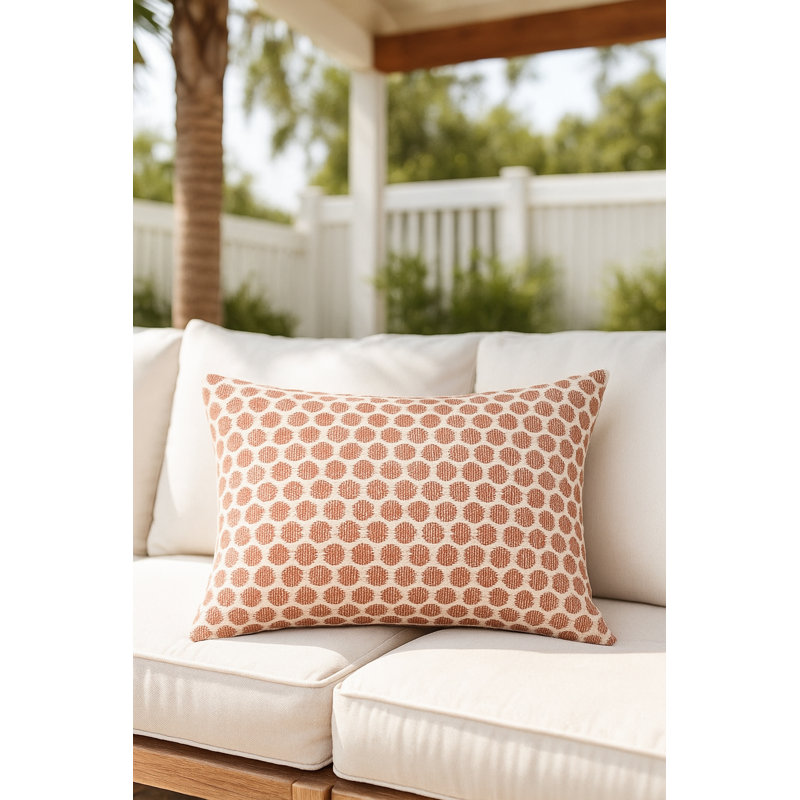 Marine Blue Sailor Dots Indoor Outdoor Pillow Cover 14x20, Light Copper, Square 24", Polyester