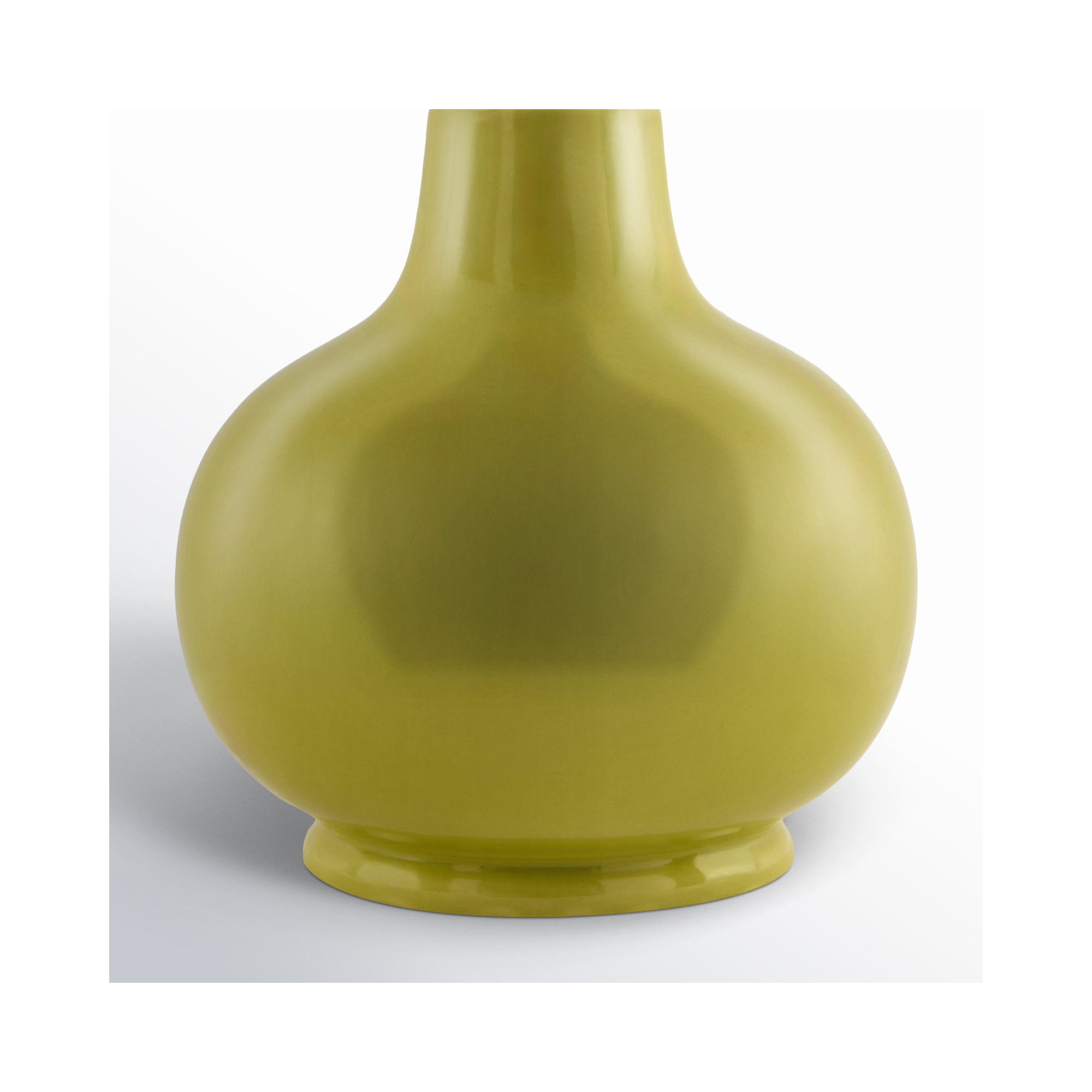 Momsen Scallop Shade Lamp, White Twill, 13"" H x 8"" W x 8"" D, Chartreuse