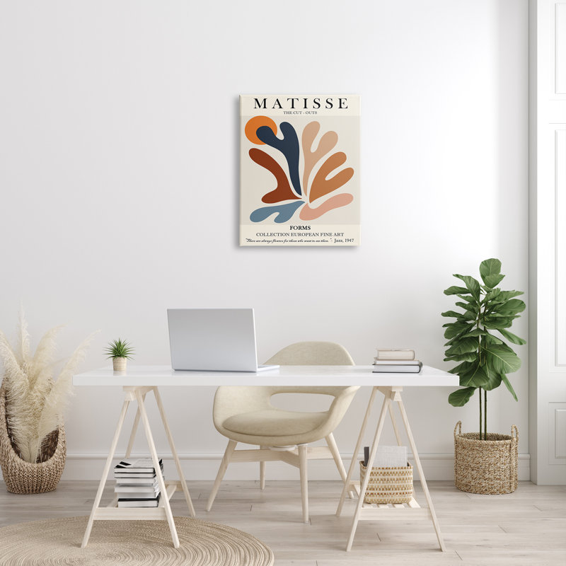«Matisse Abstract Cut Out Forms Traditional Painting», art mural sur toile tendue surdimensionné par Ros Ruseva, Toile tendue