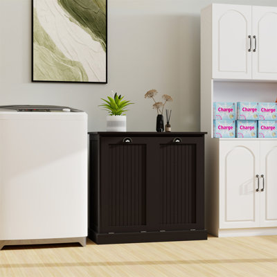 Two-Compartment Tilt-Out Laundry Sorter Cabinet