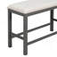 Ensemble de table de salle à manger à hauteur de comptoir 6 pièces TREXM avec 4 chaises et un banc pour la salle à manger (gris)-1652968128