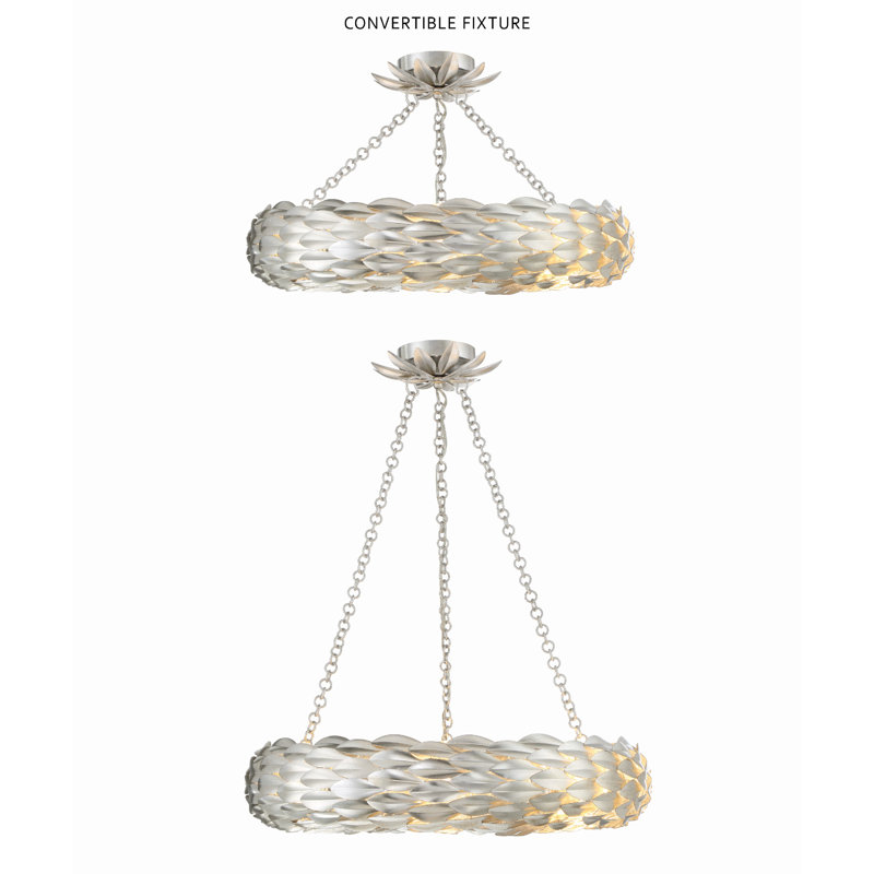 Adelynn - Light Antique Silver Wagon Wheel Pendant, 6