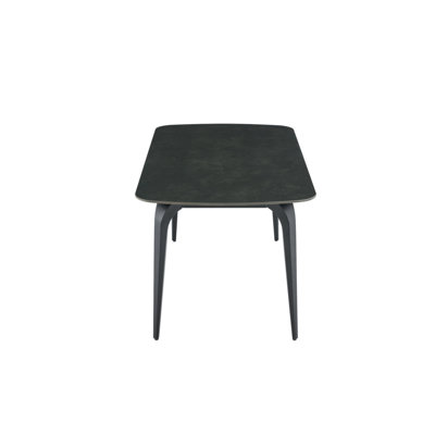 Modern Rectangular Dining Table, Premium Sintered Stone Tabletop with Sturdy Metal Base, Heat-Resistant & Scratch-Resistant Kitchen and Dining Room Ta