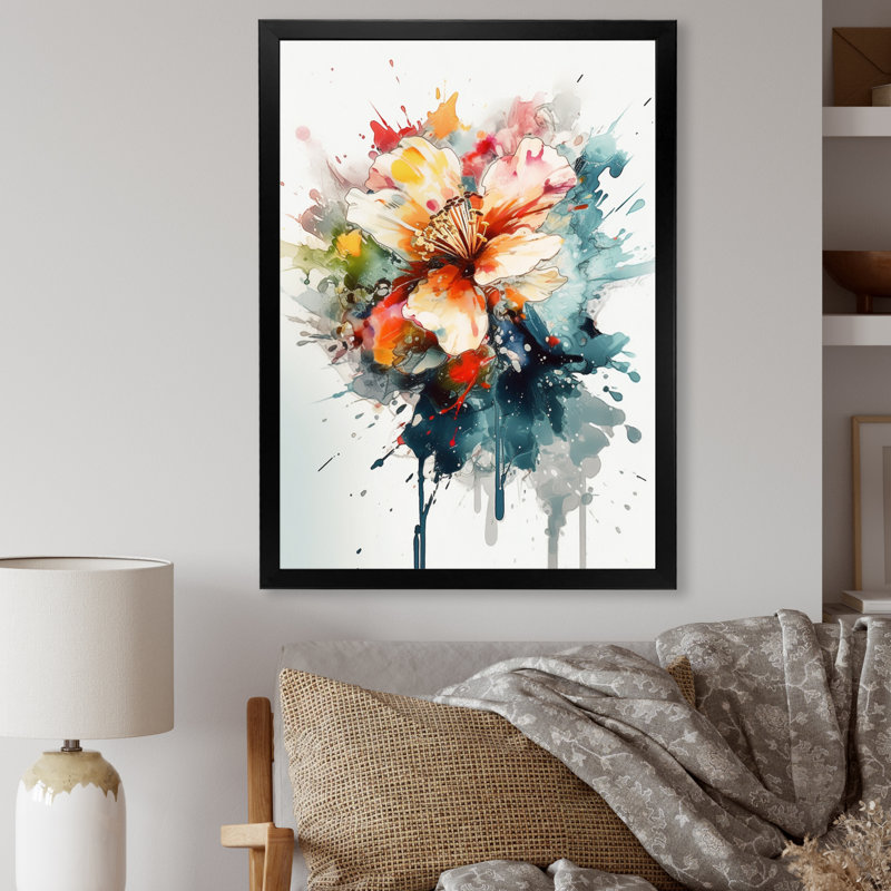 «Colorful Lily Splash I», reproduction, Cadre photo noir, H 20 po x l 12 po x P 1 po