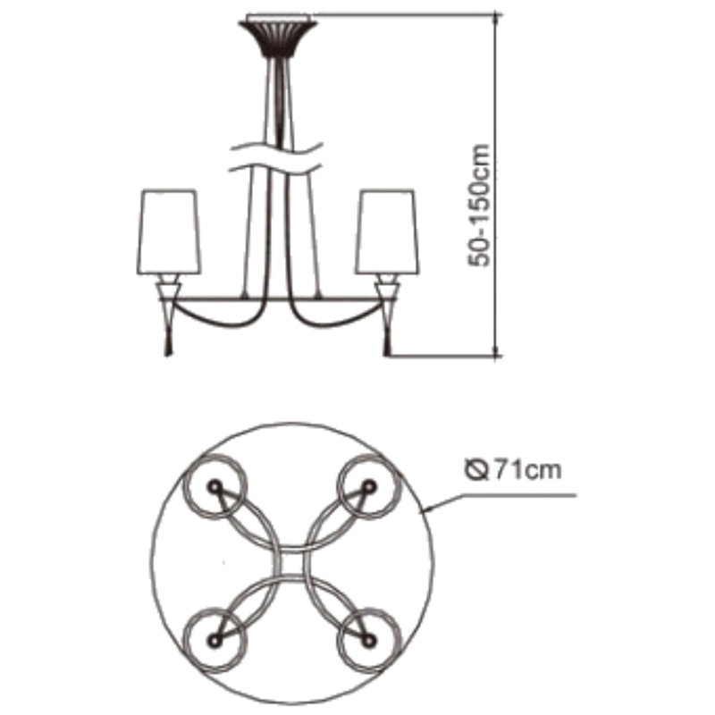 Vidal 3 - Light Shaded Chandelier