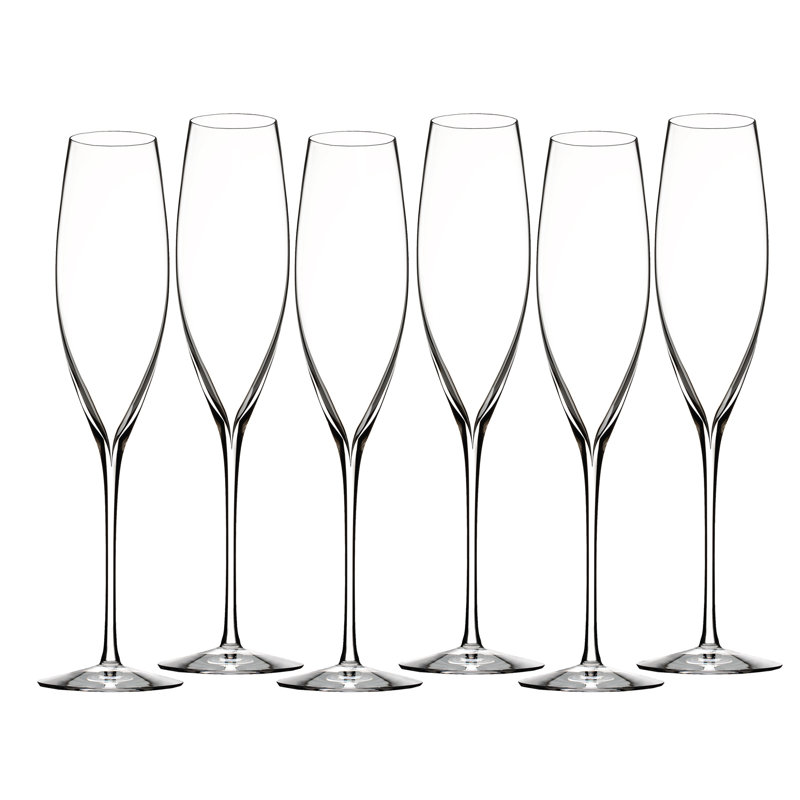 Elegance Crystal Champagne Flutes Set of 6
