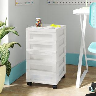 Plastic Storage Bins with 5 Drawers,Durable Plastic Drawers