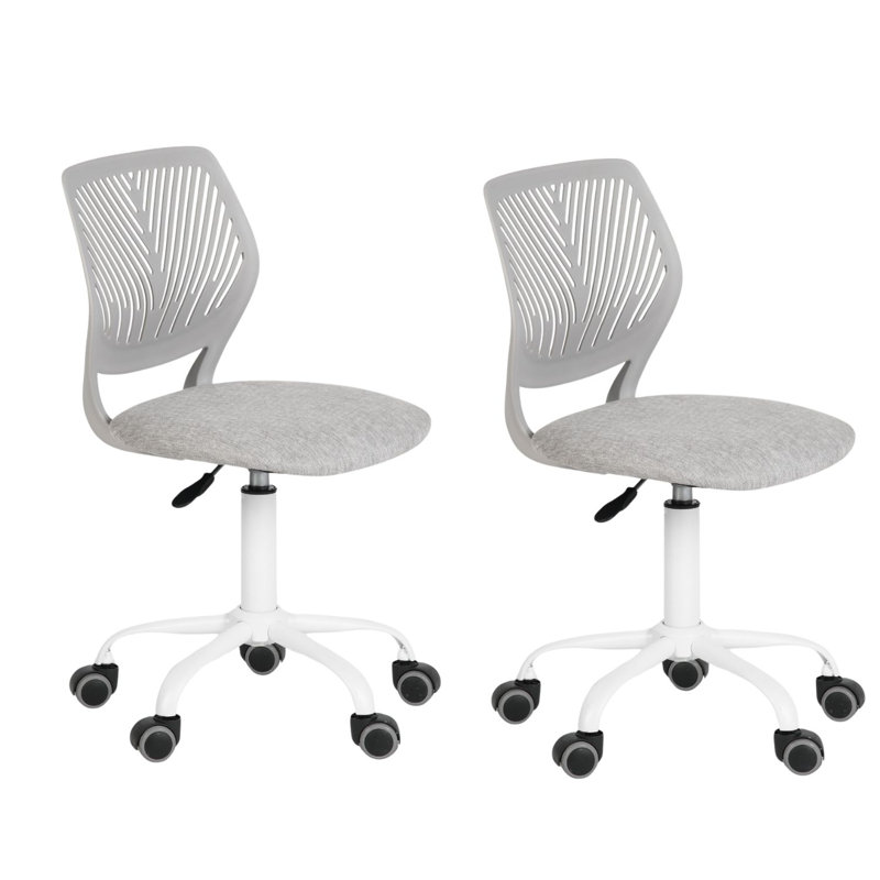 Chaise de bureau moderne avec siège en tissu Denishia, Gris